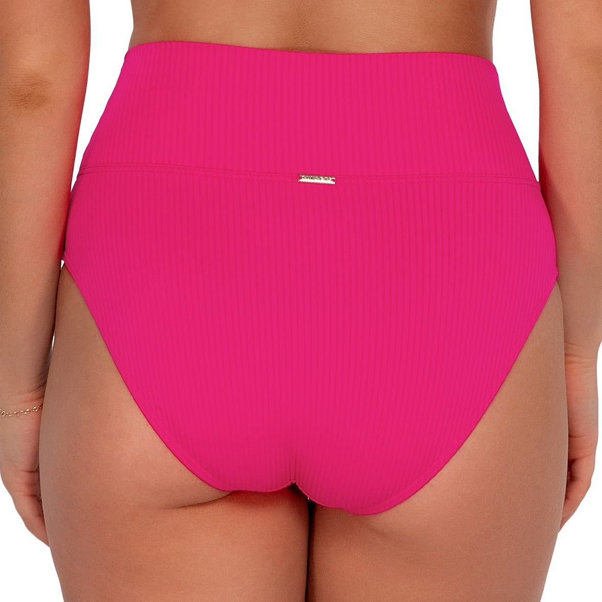 Hannah High Waist - 33B - Begonia Sandbar Rib Swim - Bottoms - High Waist Sunsets, Inc.