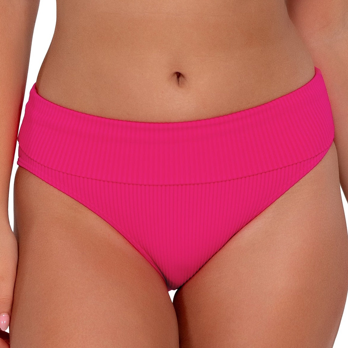 Hannah High Waist - 33B - Begonia Sandbar Rib Swim - Bottoms - High Waist Sunsets, Inc.