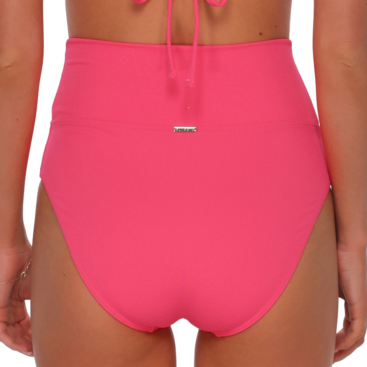 Hannah High Waist - 33B - Posy Pink Crepe Swim - Bottoms - High Waist Sunsets, Inc.