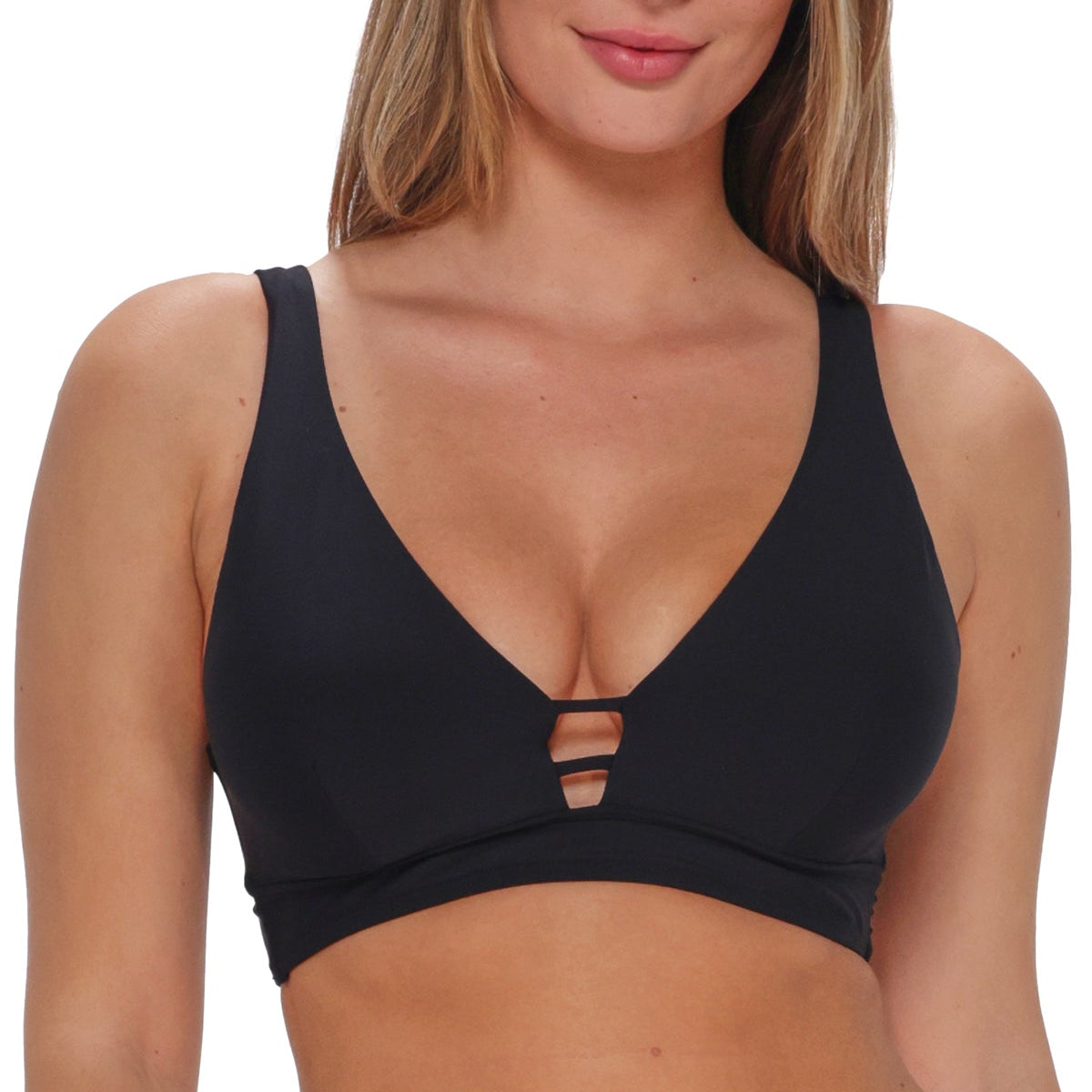 Natalie Longline Bikini Top - 506 - Black – Ashley's Lingerie