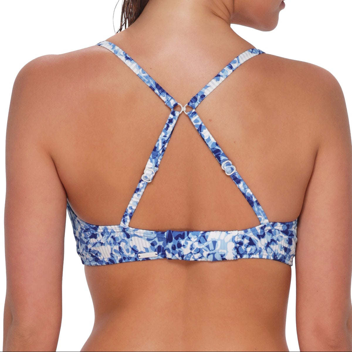 Kauai Keyhole Bikini Top - 54 - Island Ink Rib Swim - Tops - Bikinis Sunsets, Inc.