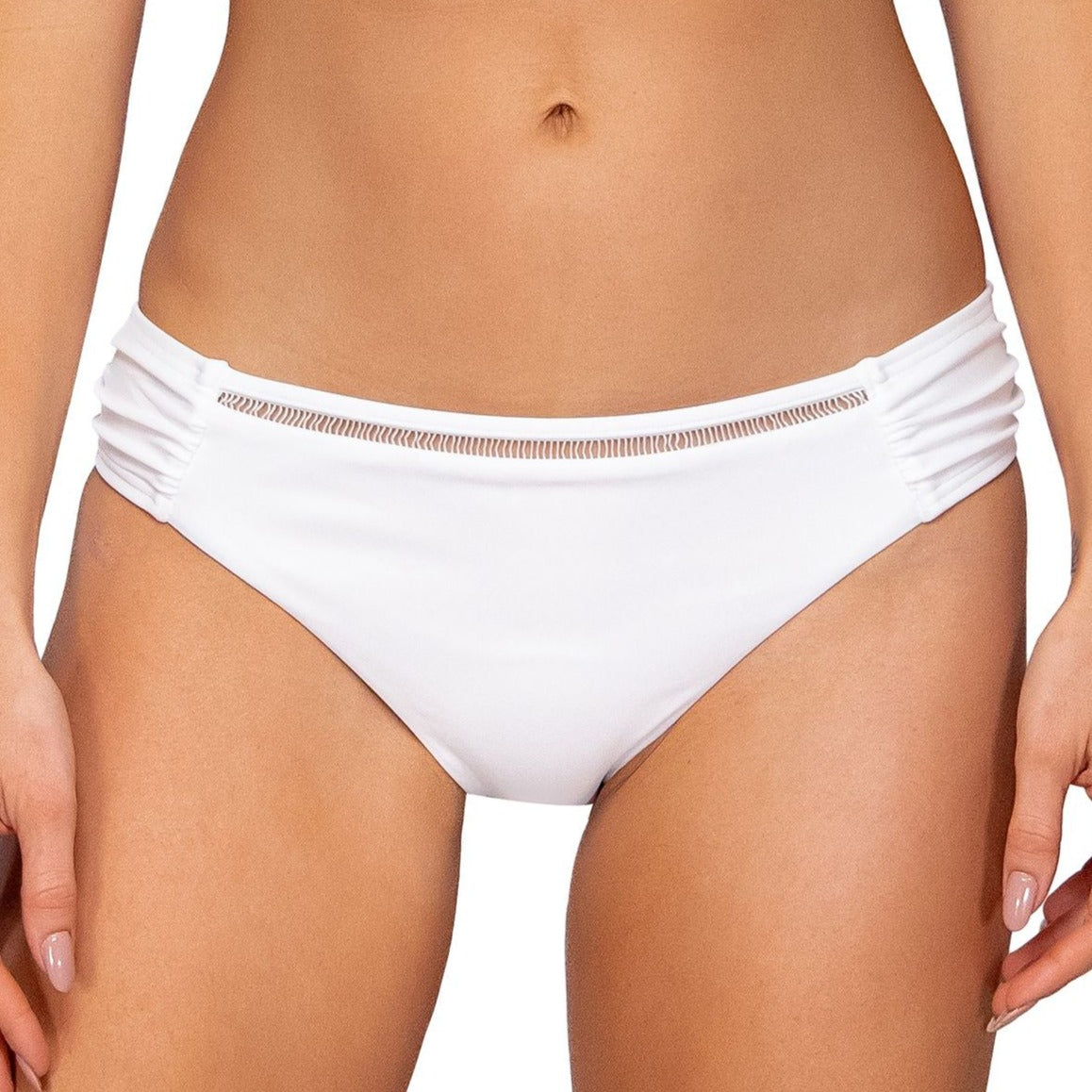 Audra Hipster - 242B - White Lily Swim - Bottoms - Hipster Sunsets, Inc. WHITE XS