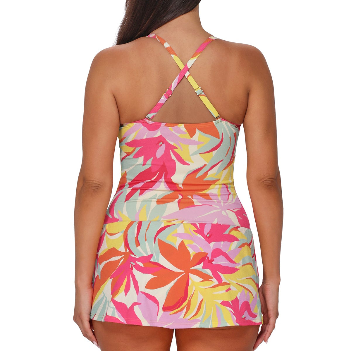 Sienna Swim Dress - 983 - Tropicolor Crepe Swim - One Pieces Sunsets, Inc.