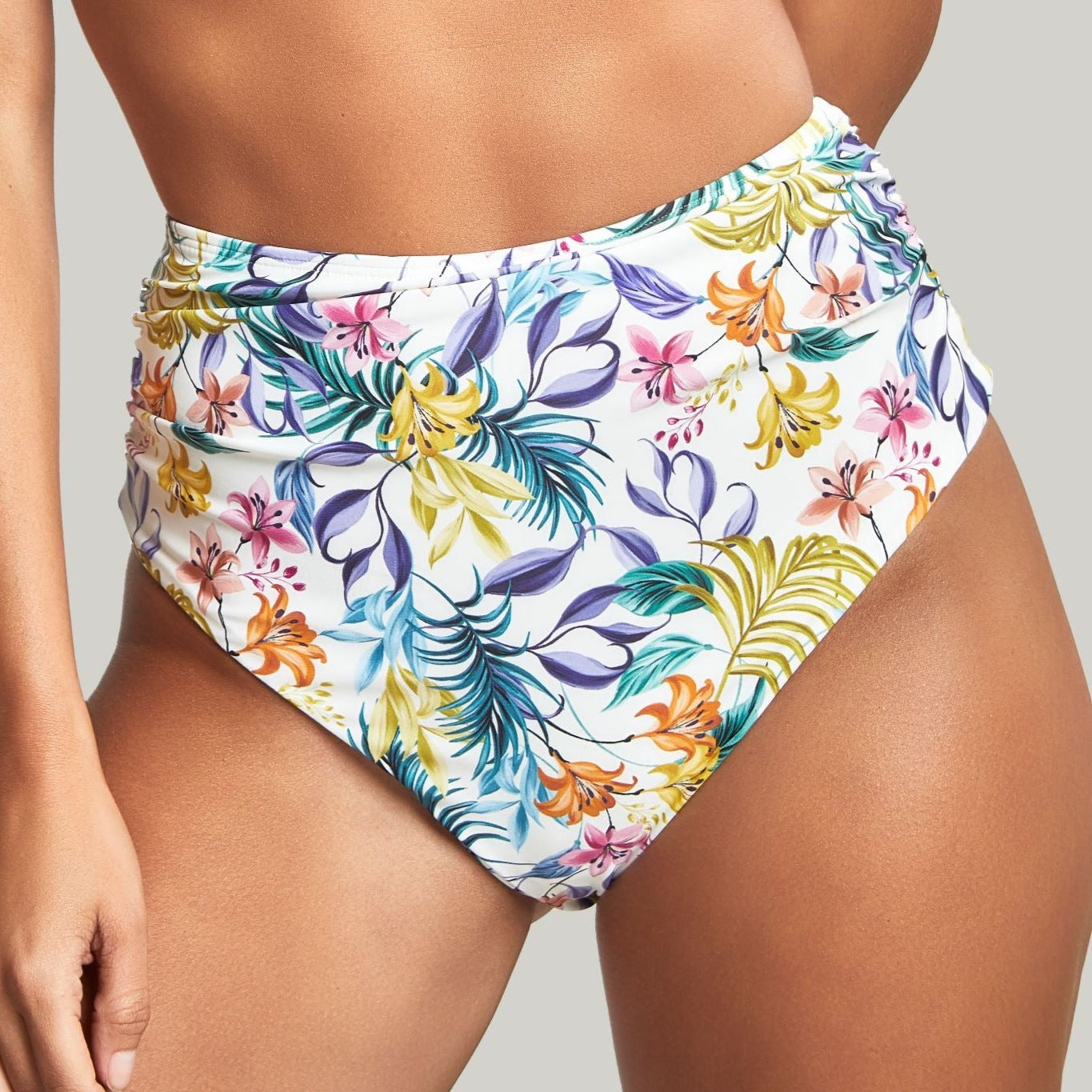Botanical High Waist Bikini Bottom - SW1679 Swim - Bottoms - High Waist Panache MULTI S