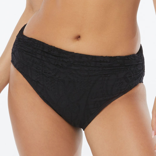 Saint Tropez Classic Shirred Waist Bikini Bottom - C2A223 Swim - Bottoms - Bikini CARMEN MARC VALVO BLACK XS