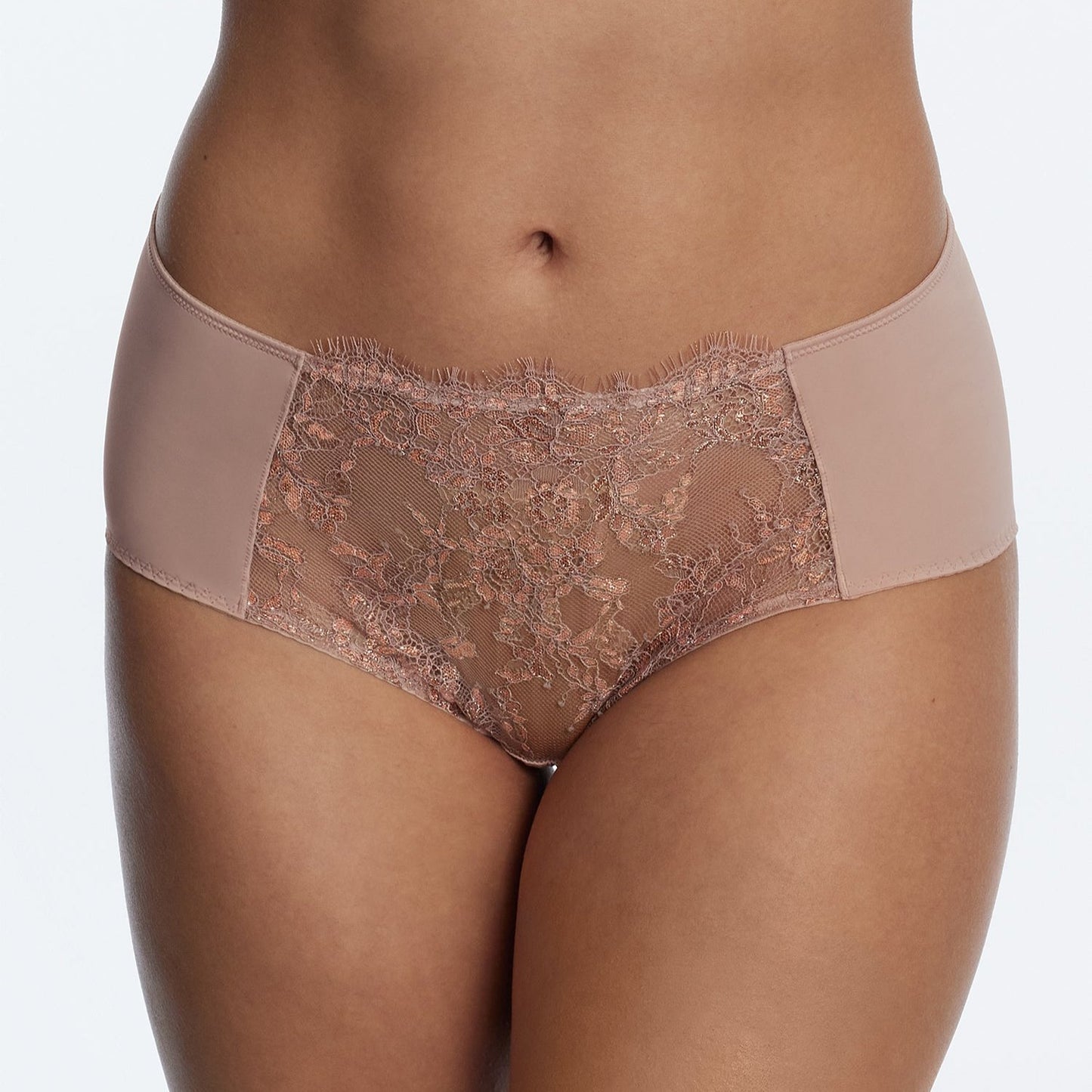 Entice Front Lace Brief - 378143 - Romance Rose Gold Bras & Lingerie - Underwear - Full Brief SKARLETT BLUE