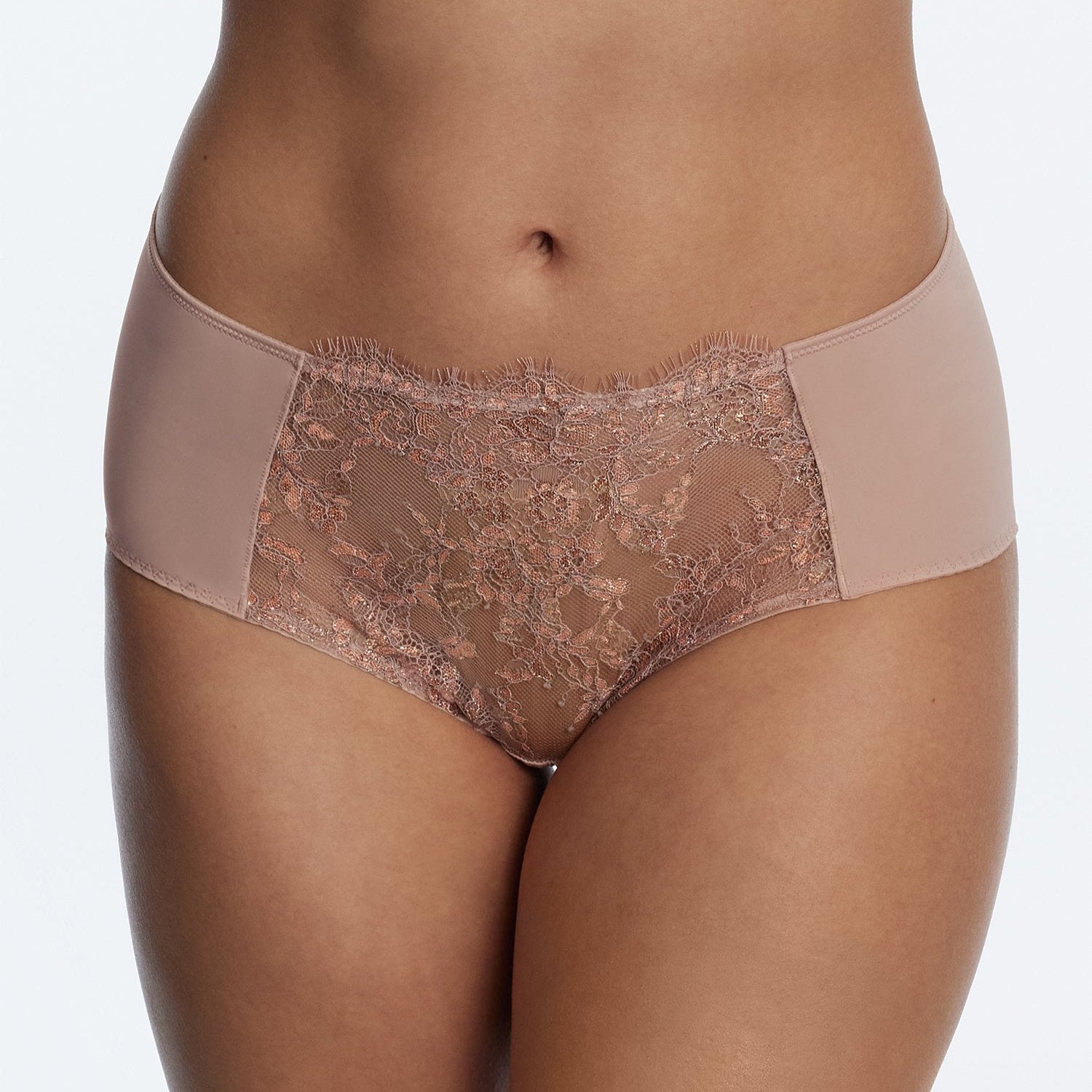 Entice Front Lace Brief - 378143 - Romance Rose Gold Bras & Lingerie - Underwear - Full Brief SKARLETT BLUE