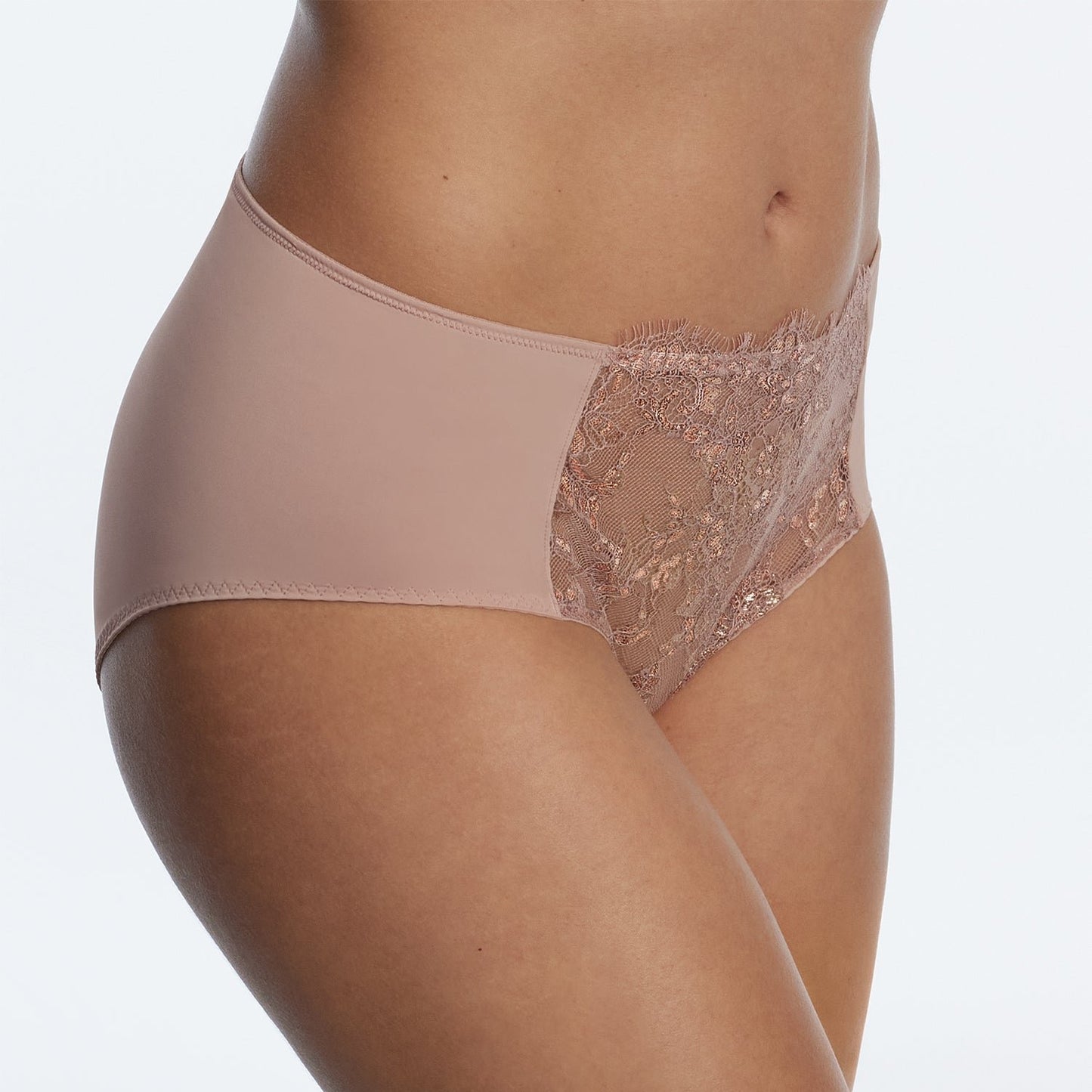 Entice Front Lace Brief - 378143 - Romance Rose Gold Bras & Lingerie - Underwear - Full Brief SKARLETT BLUE