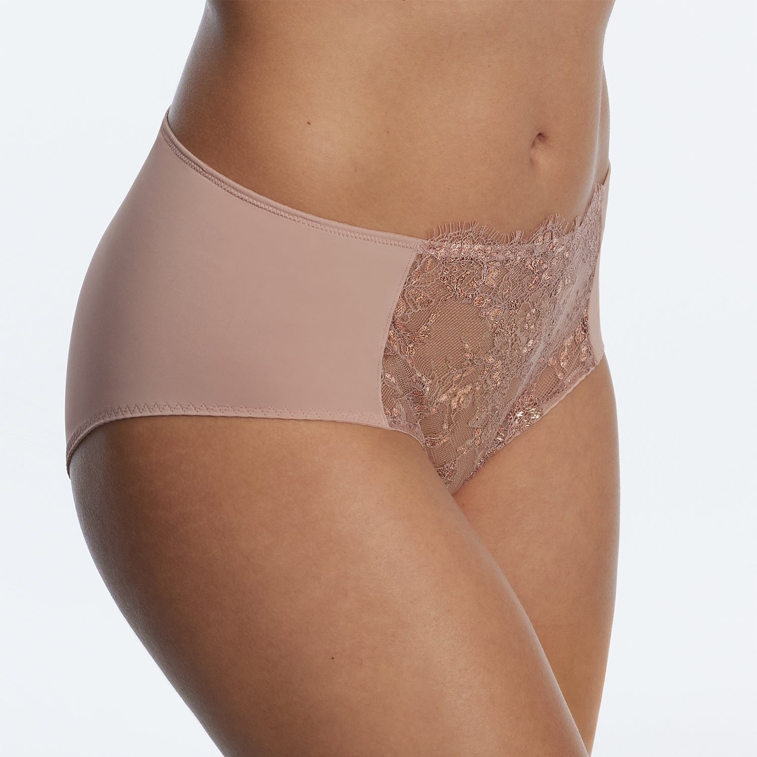 Entice Front Lace Brief - 378143 - Romance Rose Gold Bras & Lingerie - Underwear - Full Brief SKARLETT BLUE