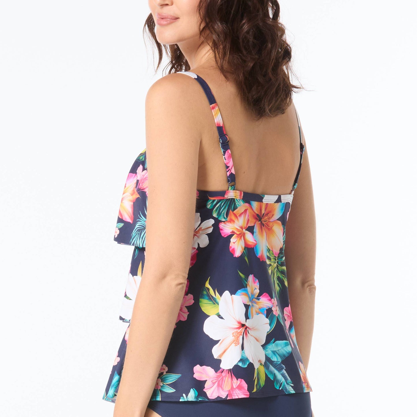 Jane Ruffle Tiered Tankini Top - H5K025 - Vibrant Vacay Swim - Tops - Tankinis BEACH HOUSE