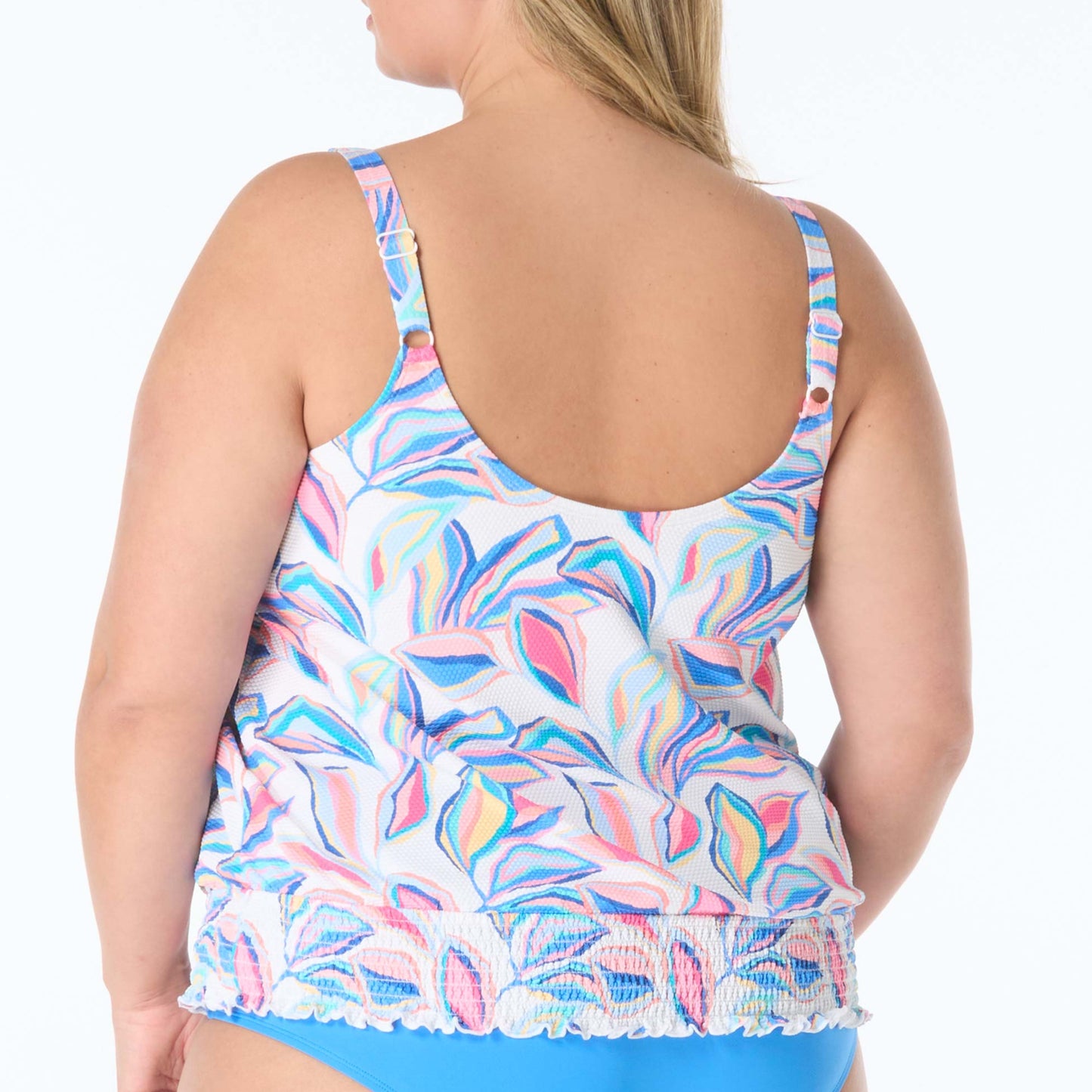 Brandy Plus Textured Tankini Top - HW4H352 - Bora Bora Swim - Plus BEACH HOUSE