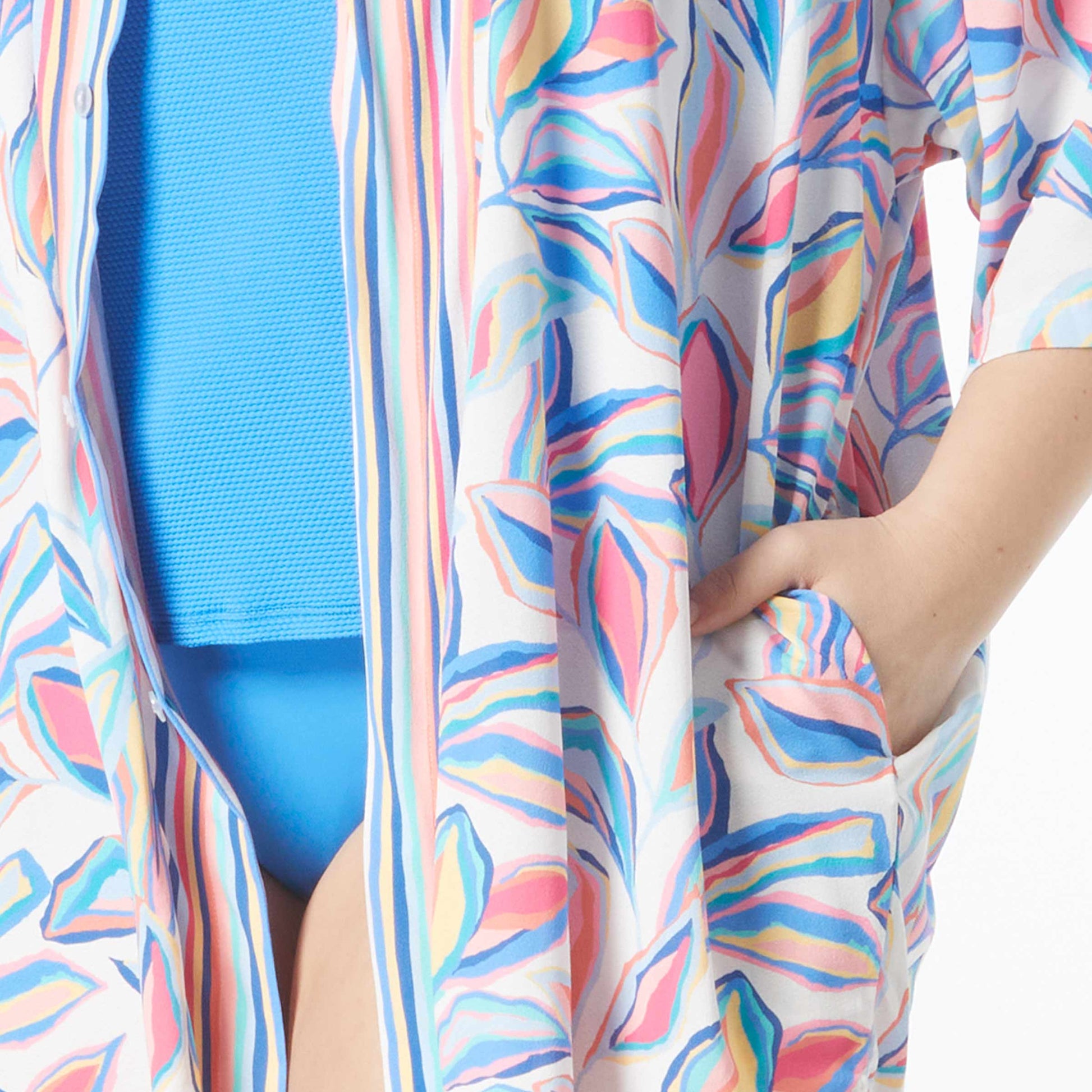 Harper Plus Button Up Cover Up Shirt - HW4H427 - Bora Bora Swim - Cover ups BEACH HOUSE