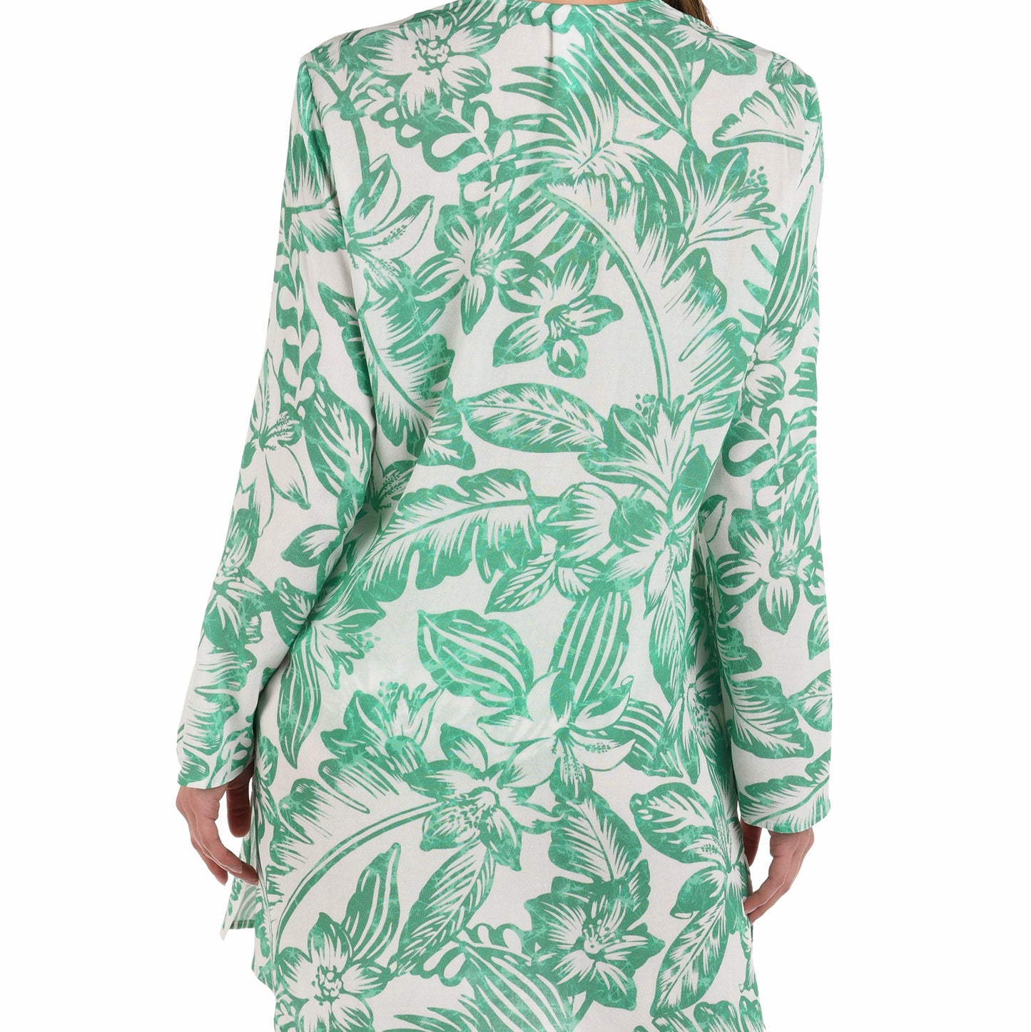 Batiki Balinese Lace Up V-Neck Tunic Cover Up - LB5ND55 - Eucalyptus Swim - Cover ups LA BLANCA