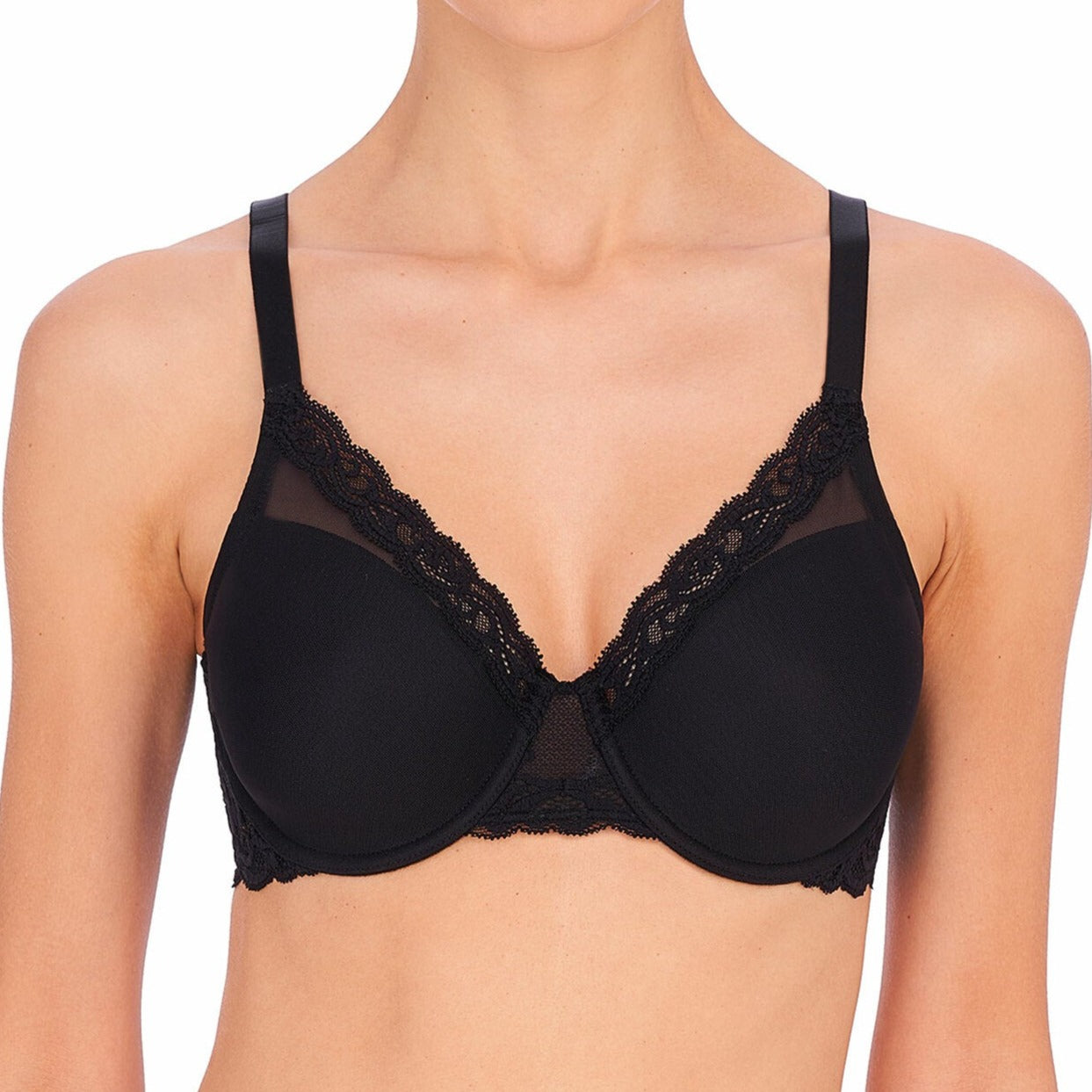 Feathers Full Figure Underwire Bra - 741299 - Black Bras & Lingerie - Bras - Underwire Bras NATORI BLACK 34DD