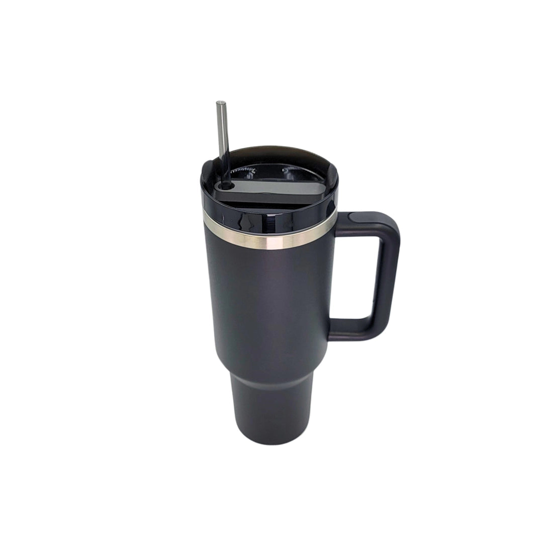 EAT SLEEP CAMP - 40oz Tumbler w/Straw Apparel - Accessories Northern Lights BLACK
