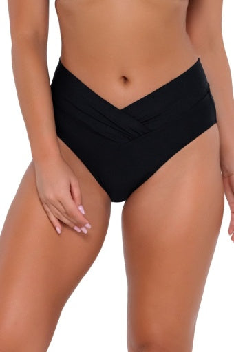Summer Lovin V-Front Bottoms - 31B - Black Swim - Bottoms - Bikini Sunsets, Inc. BLACK 16