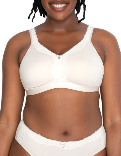 Cotton Luxe Wirefree Bra - 1010 - Natural Bras & Lingerie - Bras - Wireless Bras CURVY COUTURE NEUTRAL 38DDD