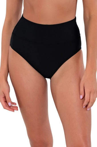 Hannah High Waist Bottoms - 33B Swimwear SUNSETS BLACK 22