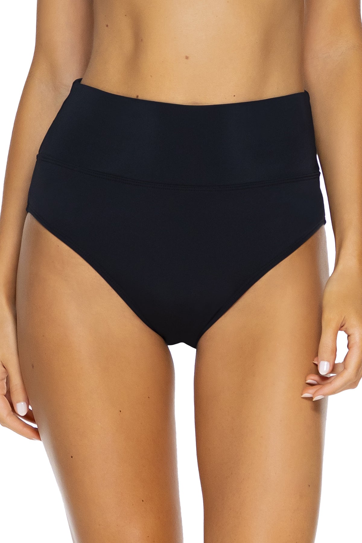 Hannah High Waist Bottoms - 33B Swimwear SUNSETS BLACK M