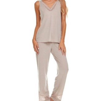Franny Pajama Set - T90942 - Beige Sleep & Lounge FLORA NIKROOZ NEUTRAL XL