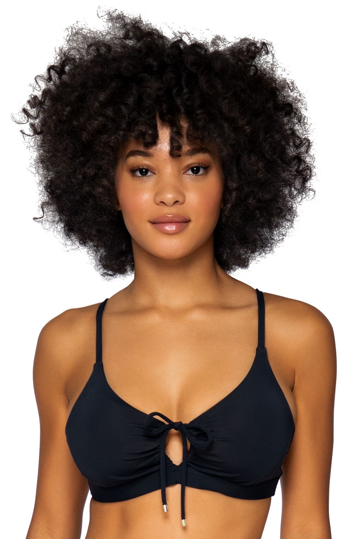 Kauai Keyhole Bikini Top - 54 - BLACK Swimwear SUNSETS BLACK T1