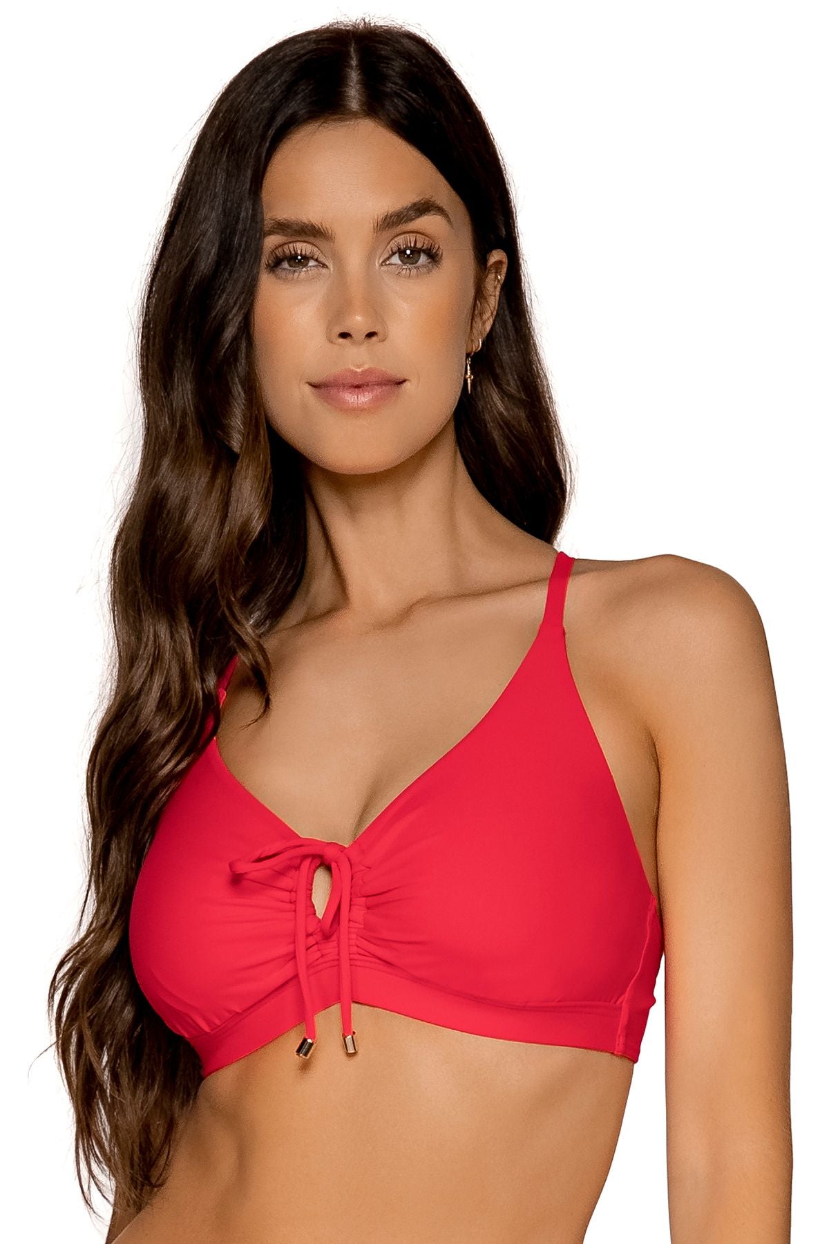 Kauai Keyhole Bikini Top - 54 - Geranium Swim - Tops - Bikinis Sunsets, Inc. RED 36D/38C