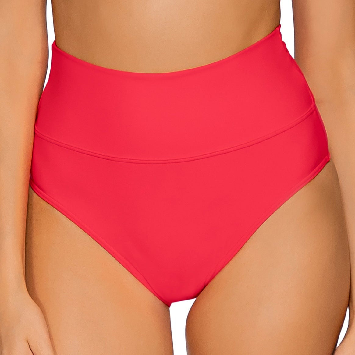 Hannah High Waist - 33B - Geranium Swim - Bottoms - Bikini Sunsets, Inc. RED XS