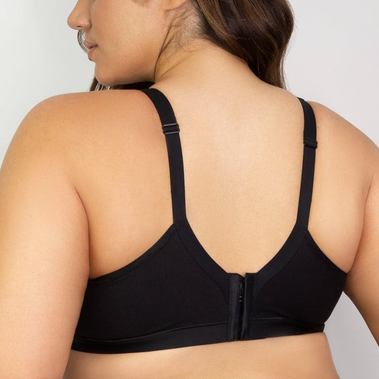 Cotton Luxe Wirefree Bra - 1010 - Black Bras & Lingerie - Bras - Wireless Bras CURVY COUTURE