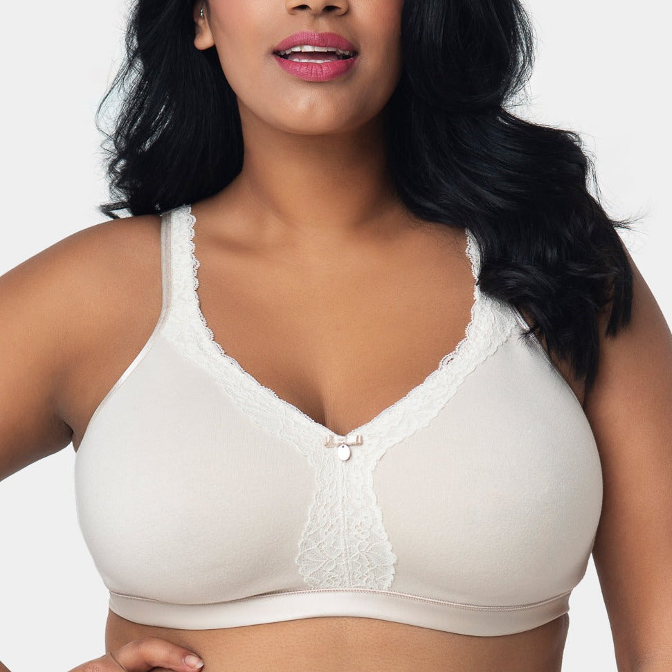 Cotton Luxe Wirefree Bra - 1010 - Natural Bras & Lingerie - Bras - Wireless Bras CURVY COUTURE NEUTRAL 34DDD