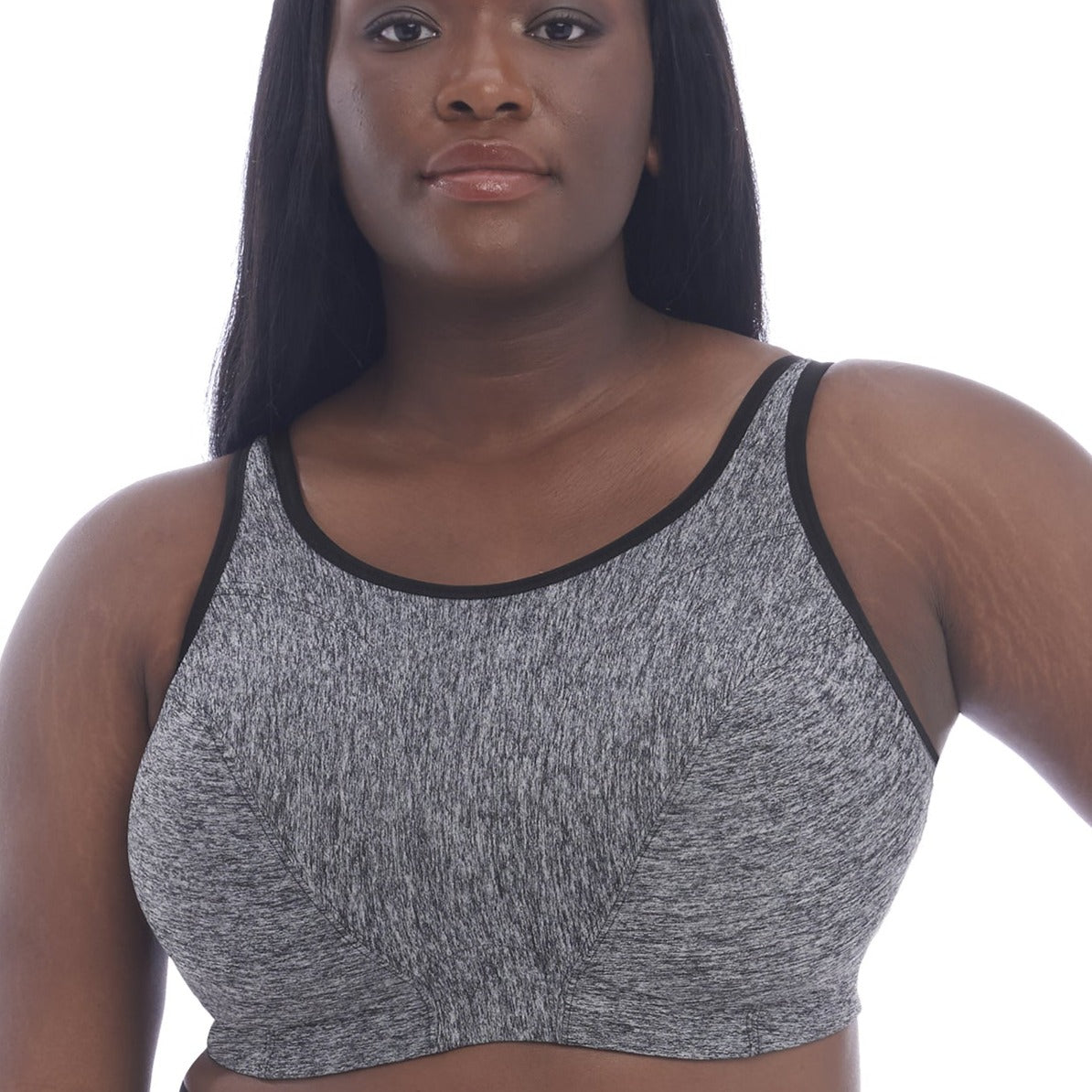 Goddess Wirefree Sports Bra - GD6913 - Pewter Bras & Lingerie - Bras - Sports Bras Goddess 34C GRAY