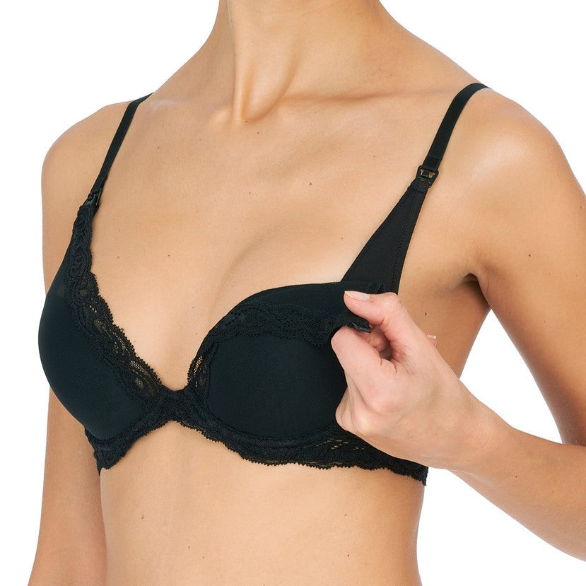 Feathers Maternity Underwire Nursing Bra - 730023M Bras NATORI 32D BLACK