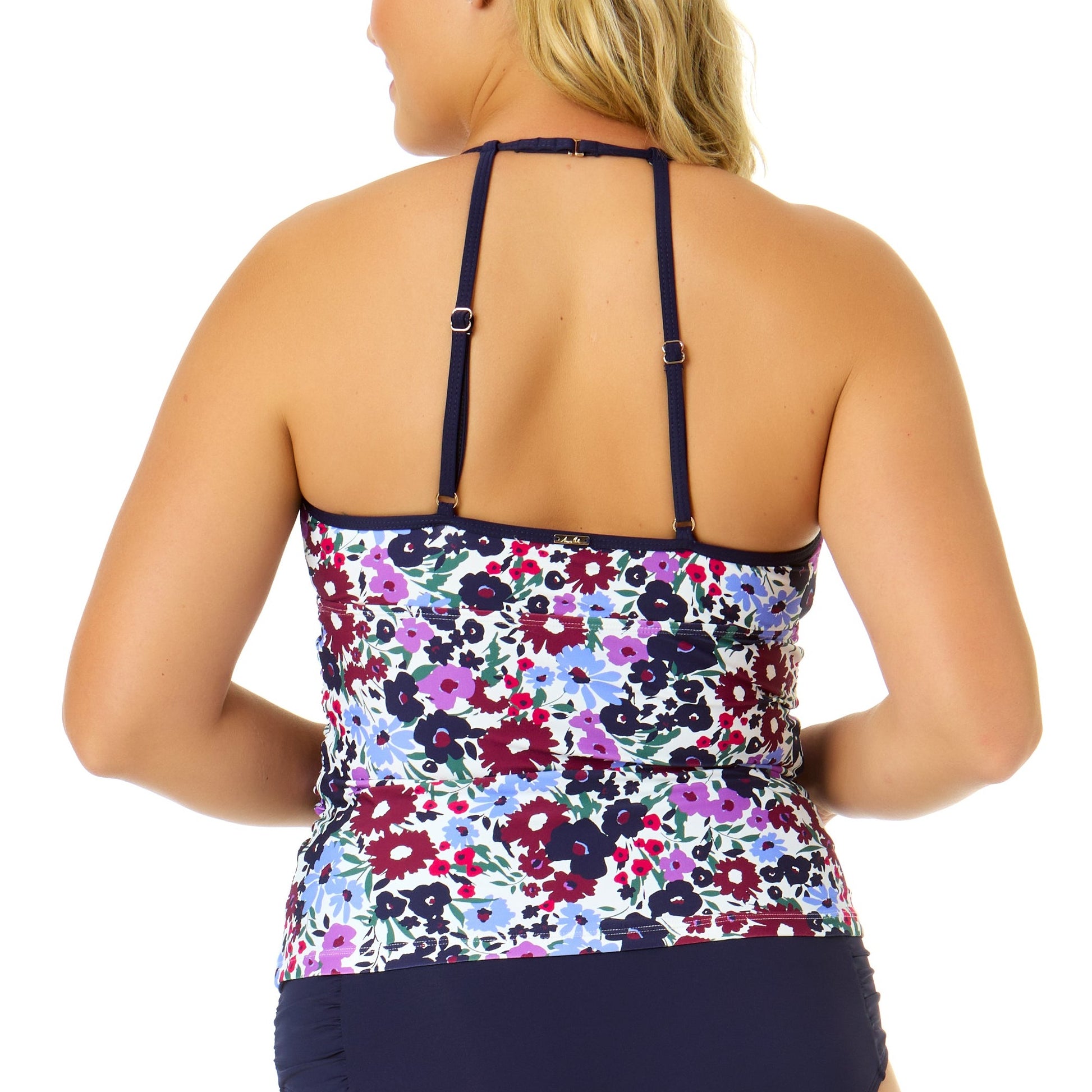 Meadow Bouquet Cut-Out Boat Neck Tankini Top - 24MT25865 Swim - Tops - Tankinis ANNE COLE   