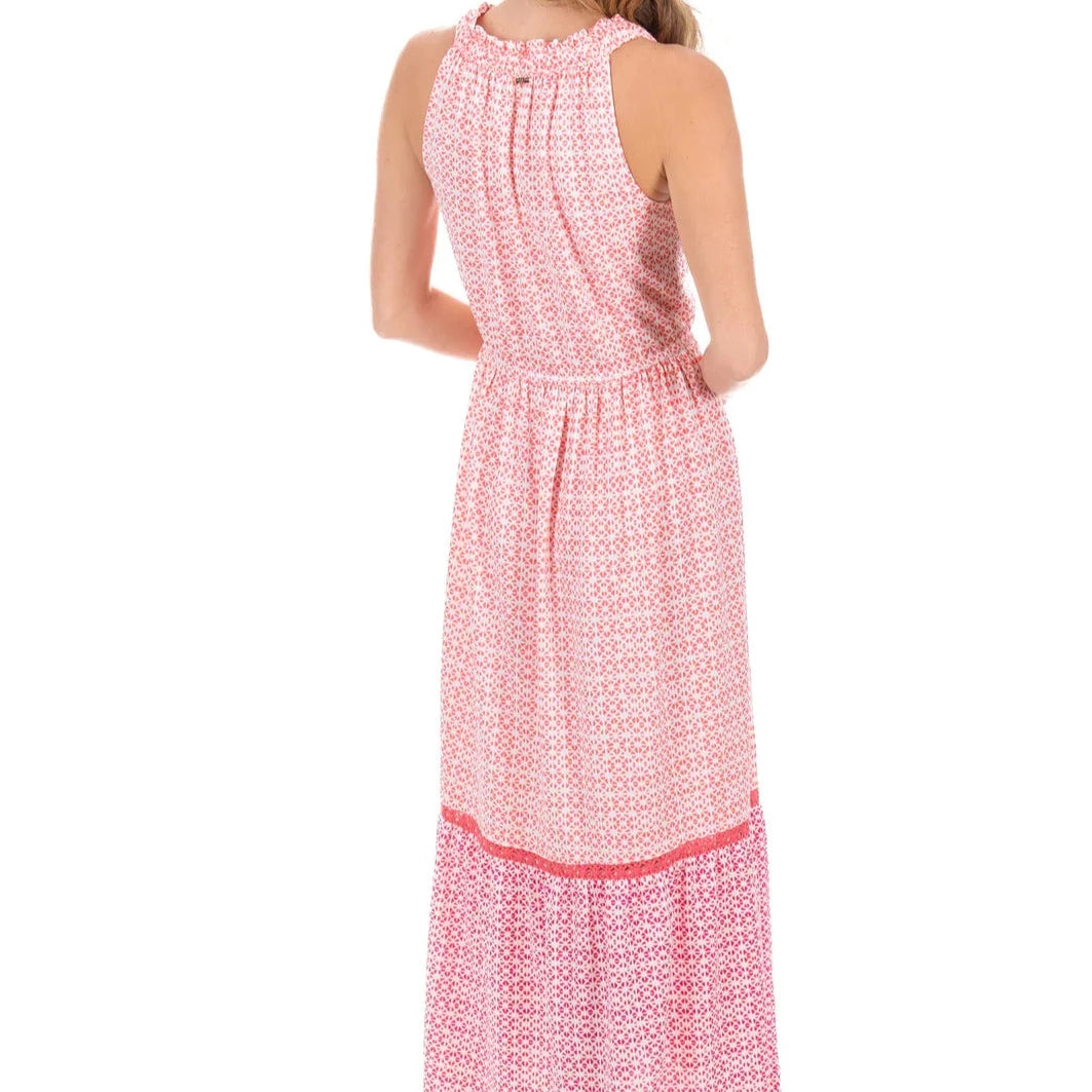 Algarve Tie Neck Maxi Dress -256-AL-1058 Swim - Cover ups CABANA LIFE   