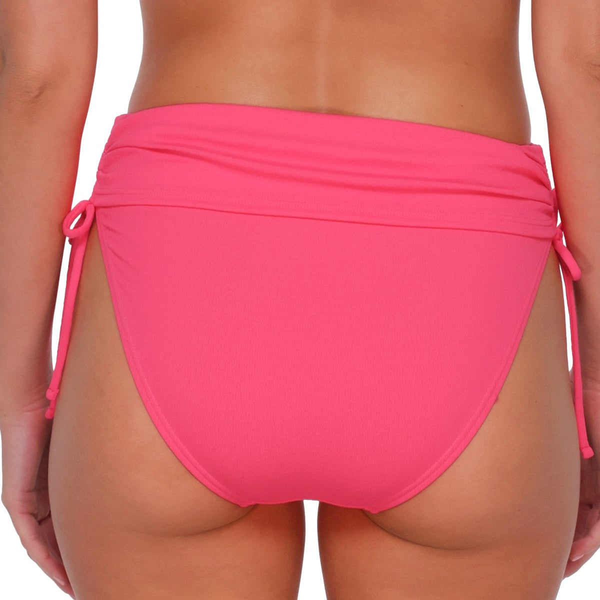 Darci High Waist Bottoms - 282B - Posy Pink Crepe Swim - Bottoms - High Waist Sunsets, Inc.
