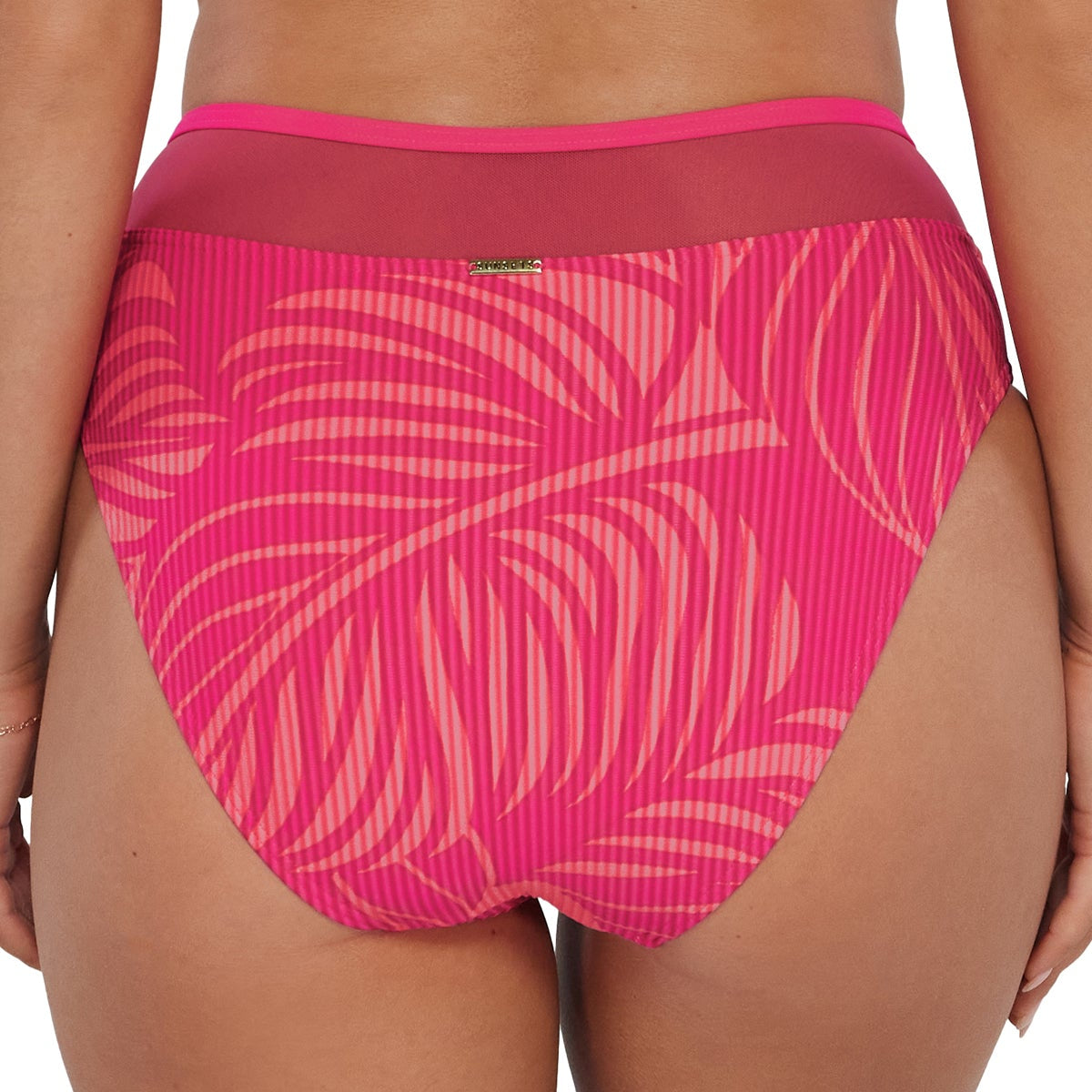 Annie High Waist - 324B - Blushing Palms Sandbar Rib Swim - Bottoms - High Waist Sunsets, Inc.