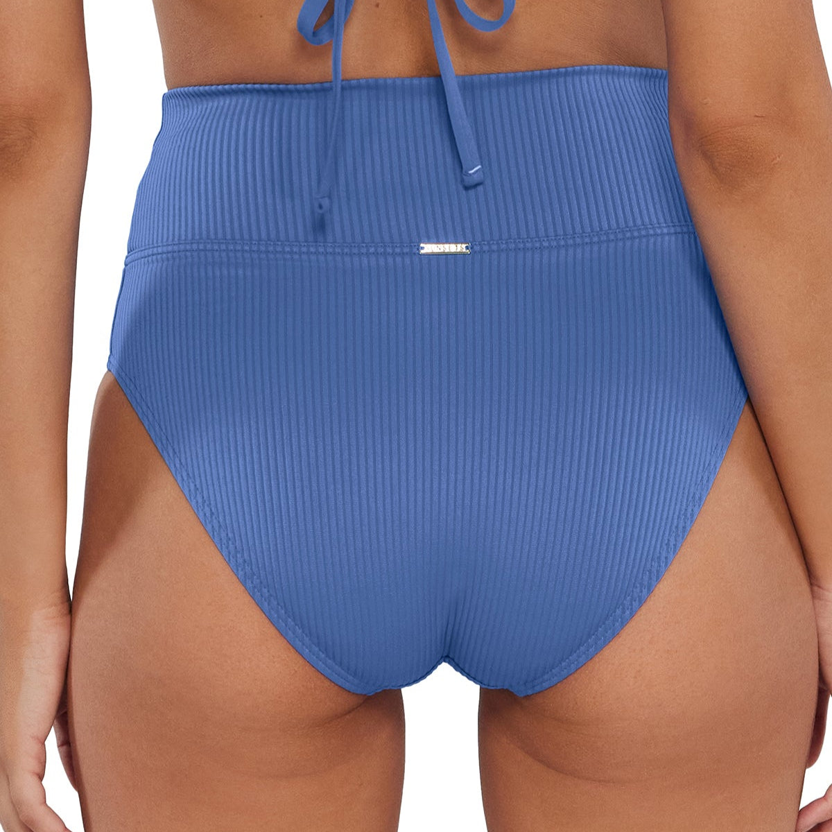 Hannah High Waist - 33B - Harbor Blue Sandbar Rib Swim - Bottoms - High Waist Sunsets, Inc.