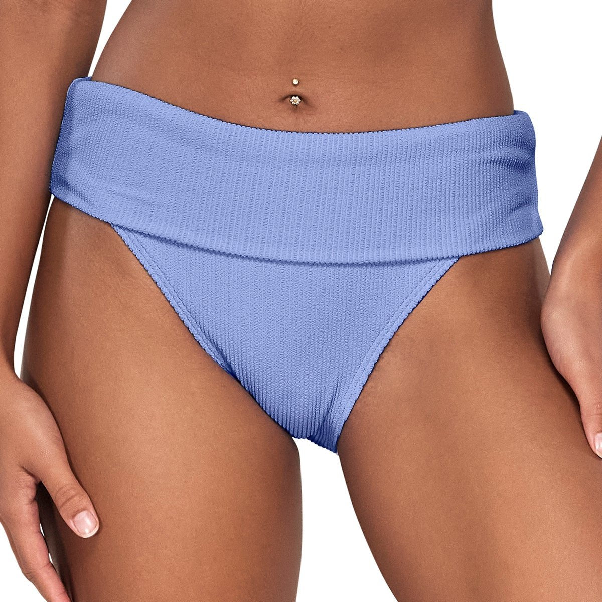 Hannah High Waist - 33B - Hydrangea Swim - Bottoms - High Waist Sunsets, Inc.