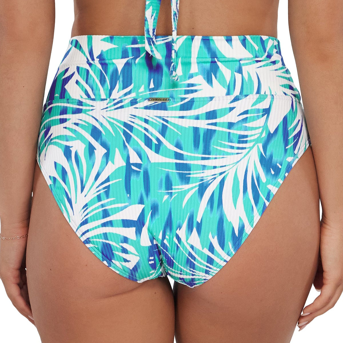 Hannah High Waist - 33B - Sea Breeze Sandbar Rib Swim - Bottoms - High Waist Sunsets, Inc.