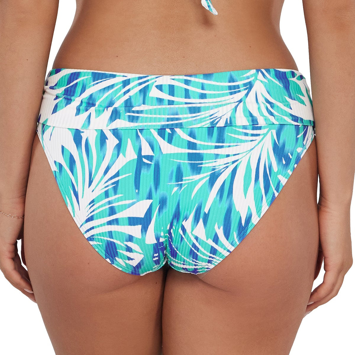 Hannah High Waist - 33B - Sea Breeze Sandbar Rib Swim - Bottoms - High Waist Sunsets, Inc.