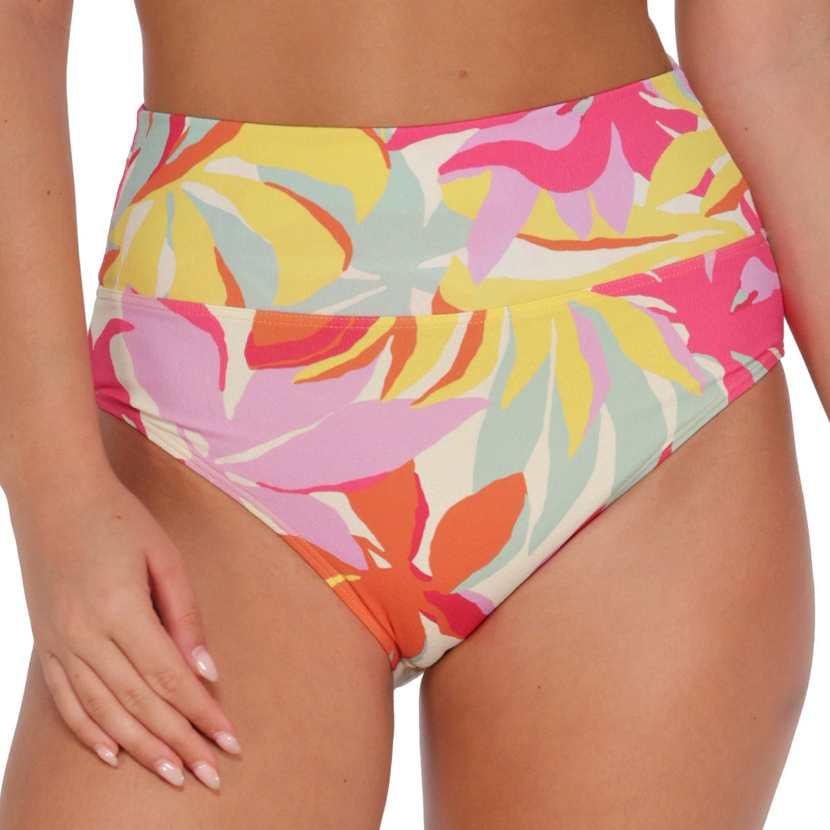 Hannah High Waist - 33B - Tropicolor Crepe Swim - Bottoms - High Waist Sunsets, Inc.