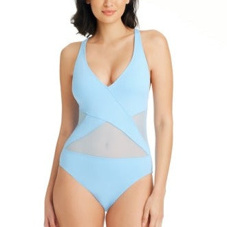 Don't Mesh With Me Cross Back One Piece - RBDM24783 Swim - One Pieces BLEU ROD BEATTIE BLUE 14 