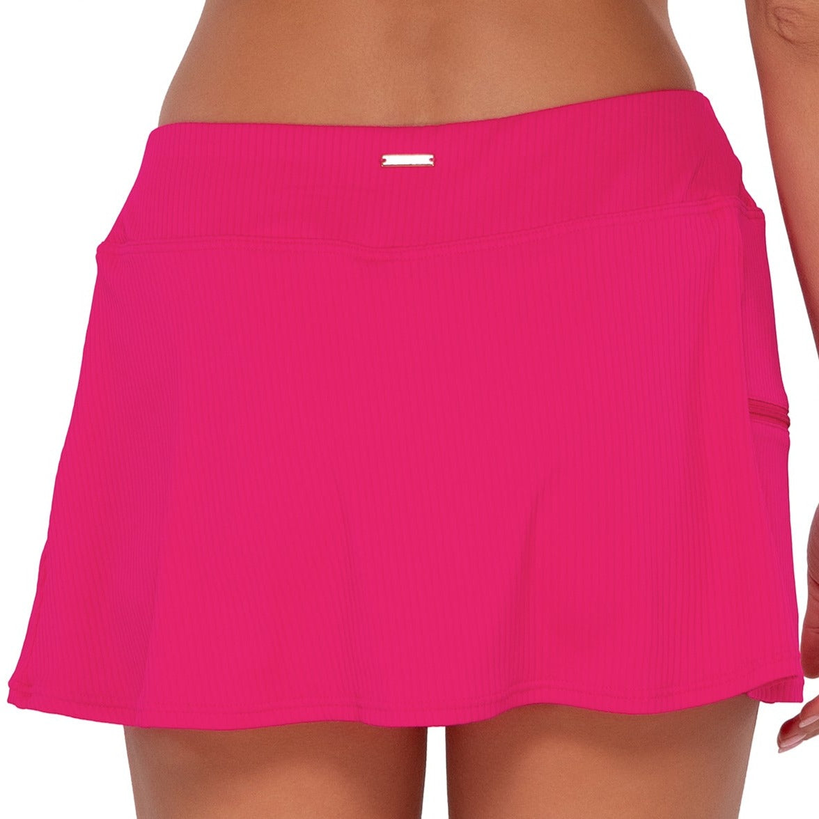 Sporty Swim Skirt - 40B - Begonia Sandbar Rib Swim - Bottoms - Skirt Sunsets, Inc.   