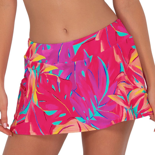 Sporty Swim Skirt - 40B - Oasis Sandbar Rib Swim - Bottoms - Skirt Sunsets, Inc. MULTI XS 