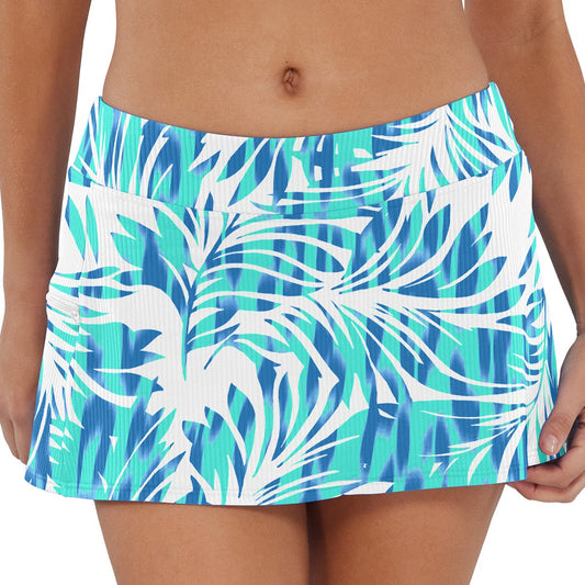 Sporty Swim Skirt - 40B - Sea Breeze Sandbar Rib Swim - Bottoms - Skirt Sunsets, Inc.