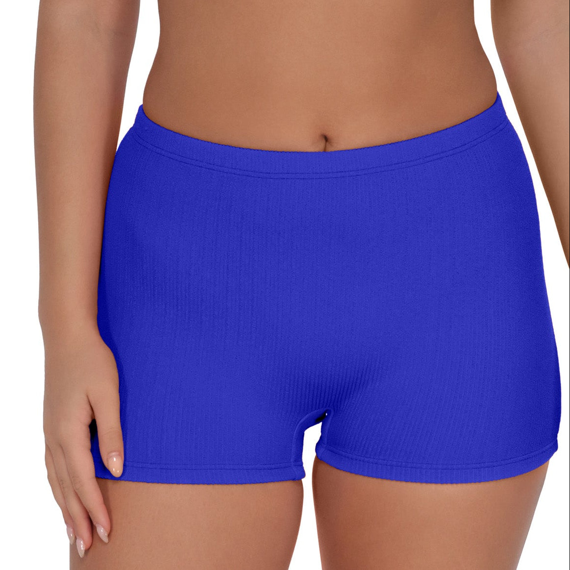 Ayden Boyshort Bikini Bottom - 450B - Vivid Blue Rib Swim - Bottoms - Short PACIFICA