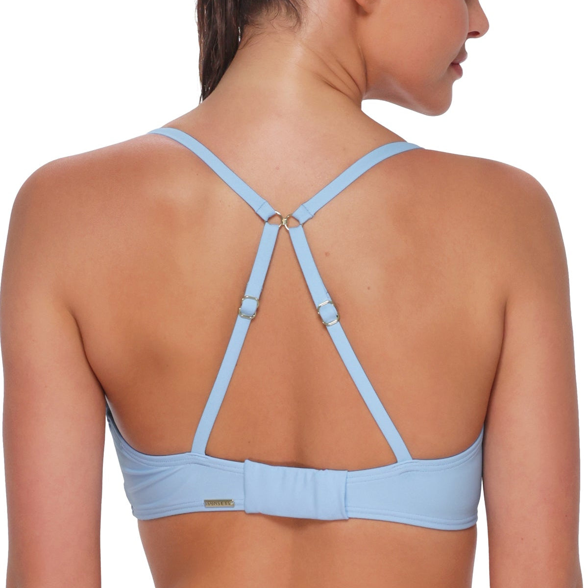 Kauai Keyhole Bikini Top - 54 - Blue Whisper Swim - Tops - Bikinis Sunsets, Inc.