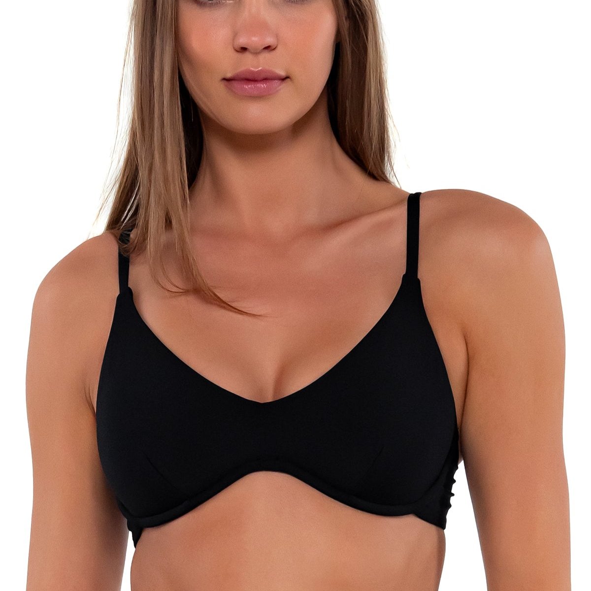 Brooke U-Wire - 643T - Black Swim - Tops - Bikinis Sunsets, Inc.