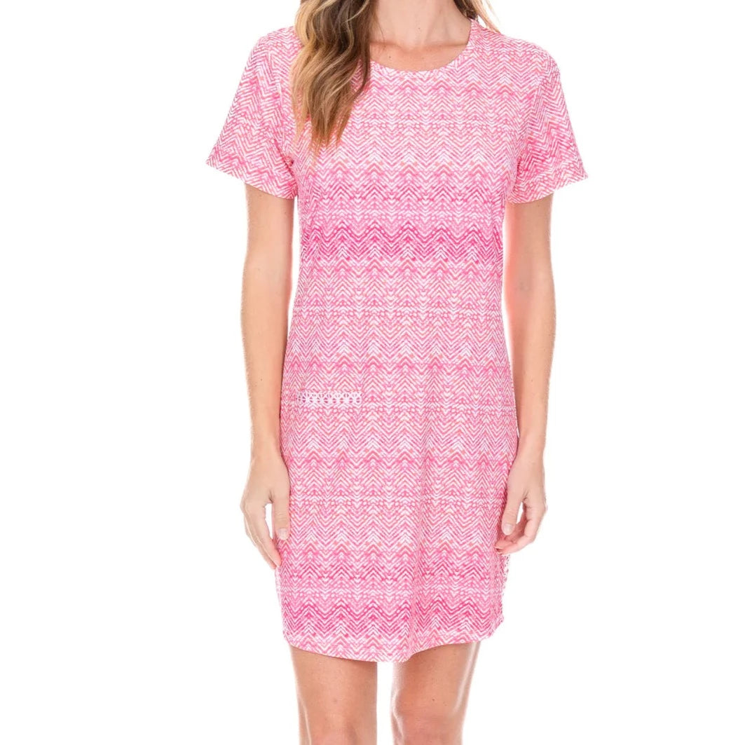 Algarve Short Sleeve Dress Cover-up -760-AL-1163 Swim - Cover ups CABANA LIFE Coral S 