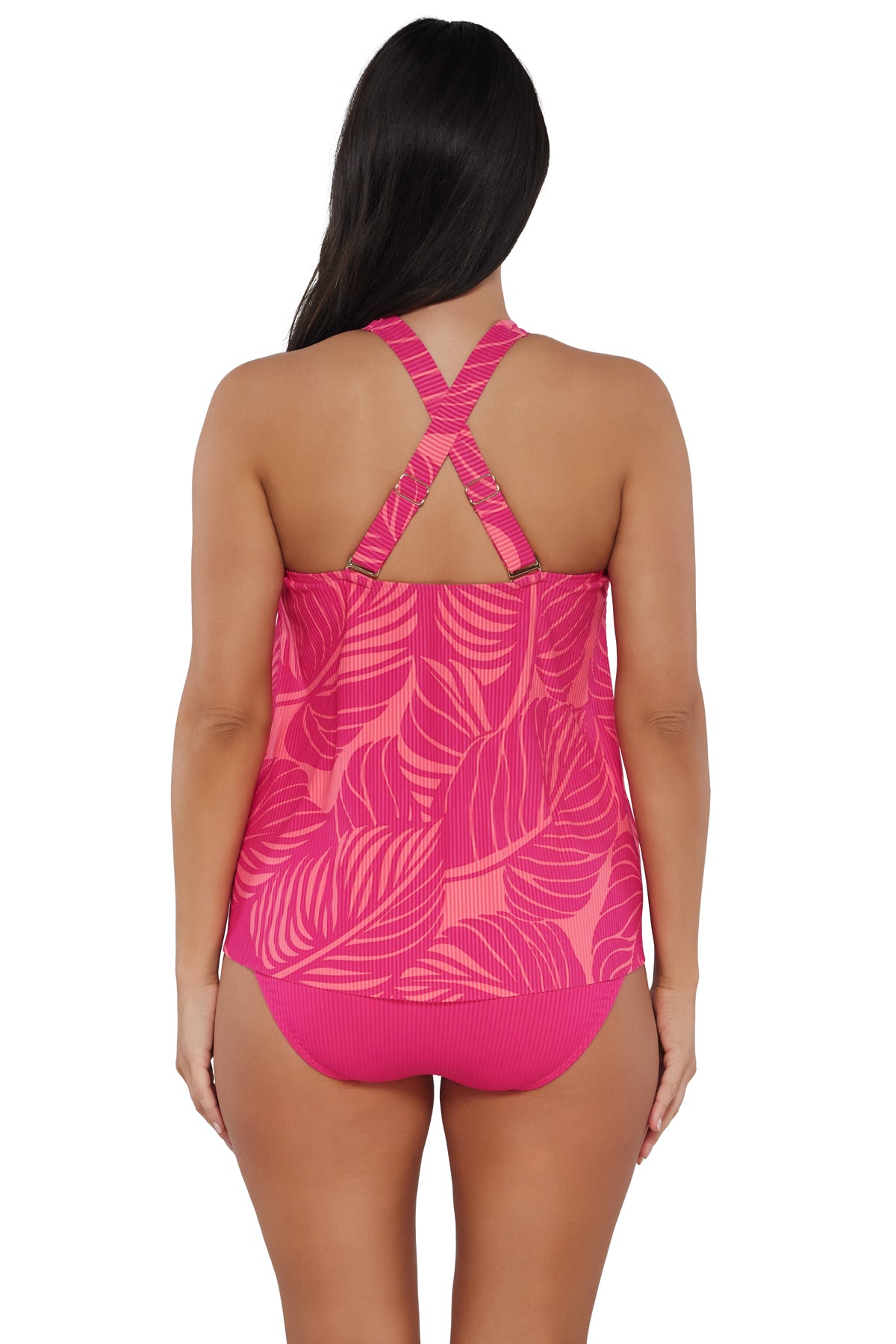 Sadie Tankini Top - 964T - Blushing Palms Sandbar Rib Swim - Tops - Tankinis Sunsets, Inc.