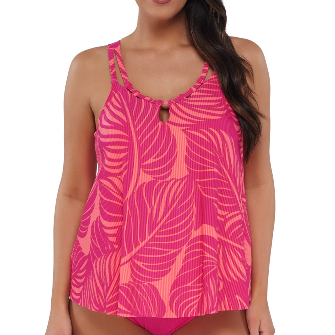 Sadie Tankini Top - 964T - Blushing Palms Sandbar Rib Swim - Tops - Tankinis Sunsets, Inc.